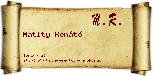 Matity Renátó névjegykártya